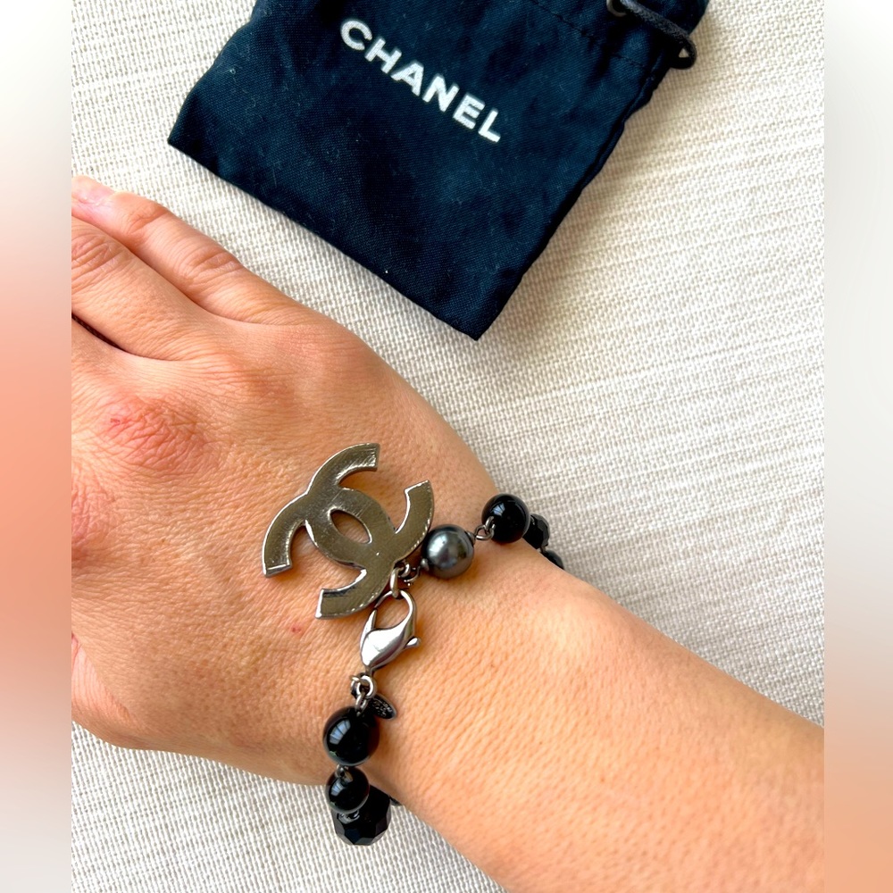 Chanel Black Gripoix Bracelet